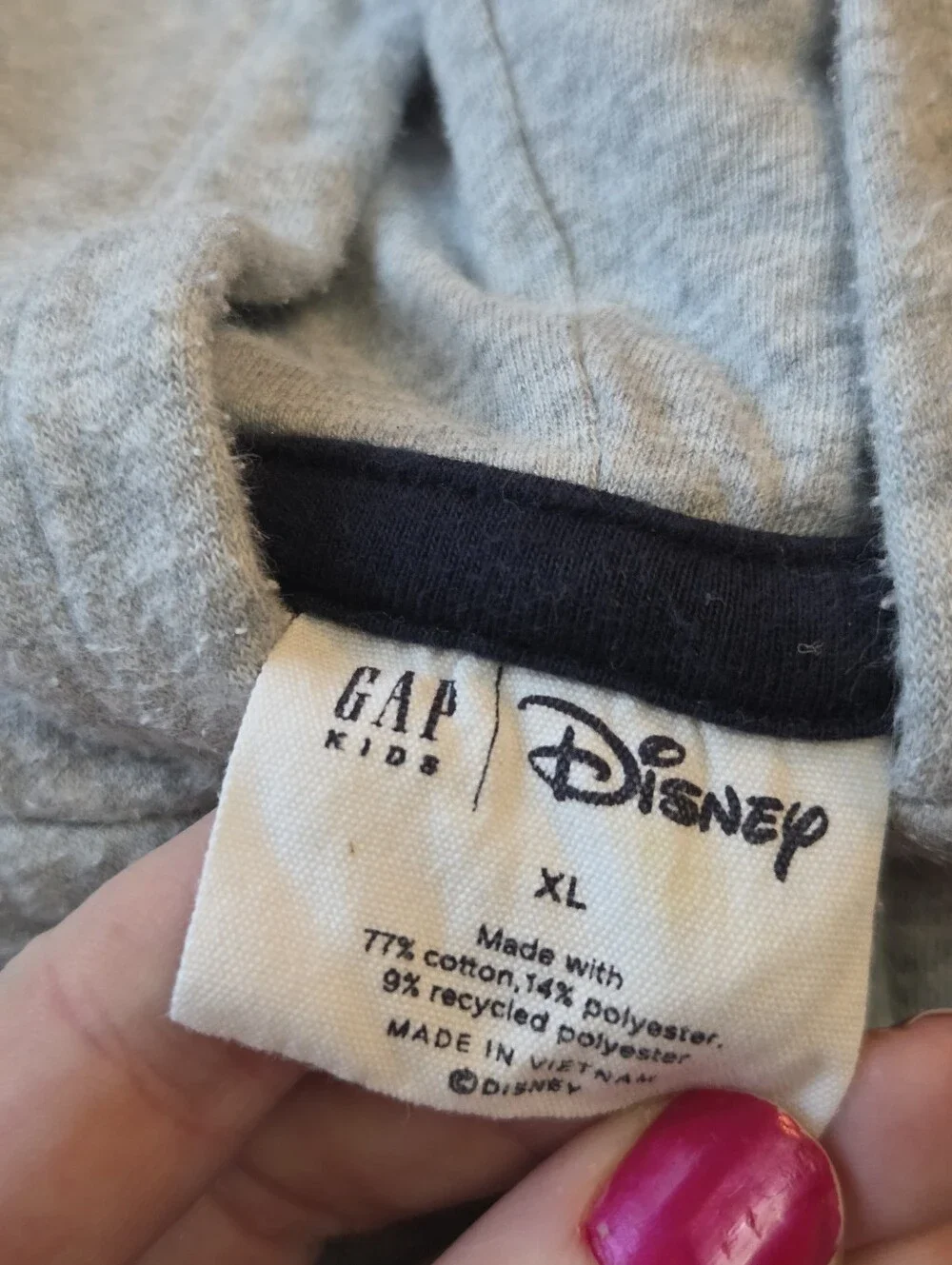 GAP Kids x Disney Grey Mickey Mouse Sweatshirt, Spell Out Letters Embroidered